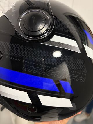 Casco Moto Infantil Talla M Negro/Azul