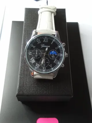 Reloj Geneva Caballero Negro/Blanco