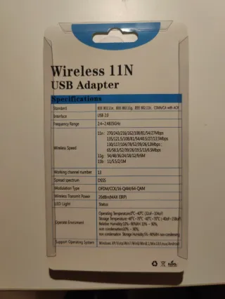 Adaptador WiFi 802.11n USB 2.0 300 Mbps