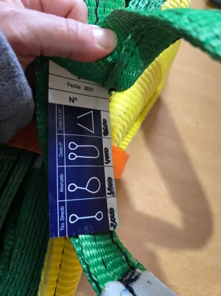 Eslinga de arrastre verde y amarilla