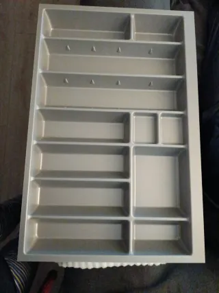 Organizador de cubiertos plástico gris