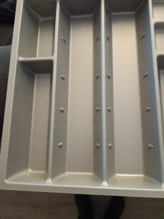 Organizador de cubiertos plástico gris