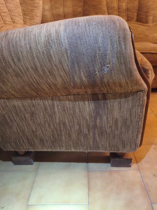 Sofá de tela y madera 3 plazas