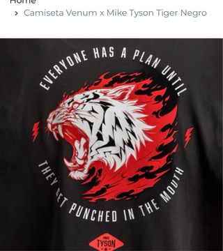 Camiseta Venum x Mike Tyson Tiger Negra
