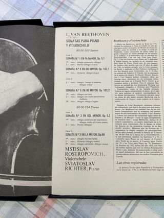 Vinilo Sonatas para Piano y Violonchelo,Beethoven