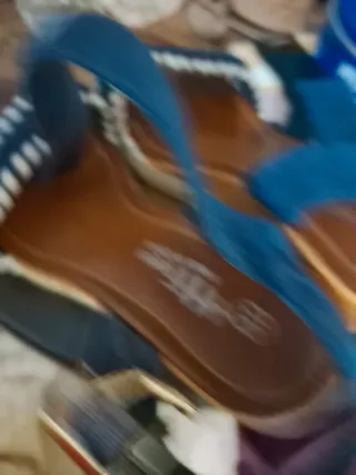 Sandalias Mujer Azul y Marrón Talla 37