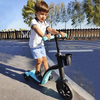 BIWOND Patinete 3 en 1 TriScooter (Modo Andador, Modo Triciclo, Modo Patinete, Ruedas Seguras, Manillar ustable Antideslizante, Pedales Desmontables) – Azul
