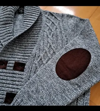 Chaqueta de punto gris hombre