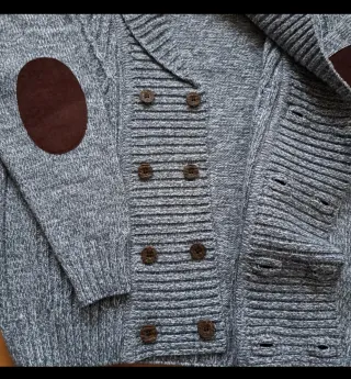 Chaqueta de punto gris hombre