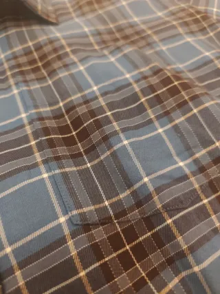 Camisa Cortefiel cuadros azul y marrón