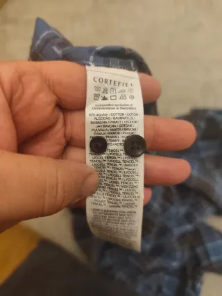 Camisa Cortefiel cuadros azul y marrón