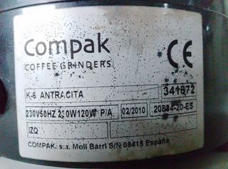 Molinillo Café Profesional Compak K6