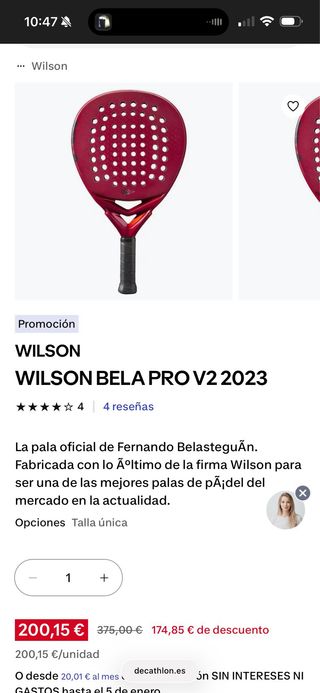 Pala de pádel Wilson Bela Pro V2 - 2023