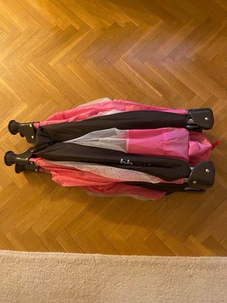 Cuna de viaje rosa