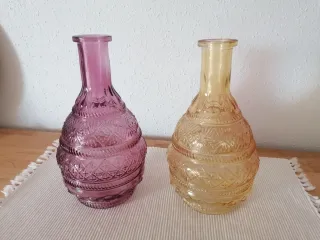 5 Botellas Decorativas de Vidrio