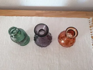 5 Botellas Decorativas de Vidrio