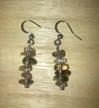 Orecchini chip pietra quarzo fumé