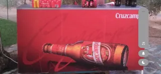 Mostrador de chapa Cruzcampo Roja