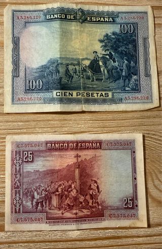 Lote Billetes España Alfonso XIII-Primo de Rivera