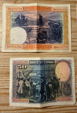 Lote Billetes España Alfonso XIII-Primo de Rivera