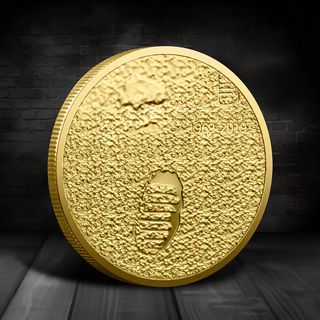 2 MONEDAS EN ESTUCHE "HUELLA LUNAR"