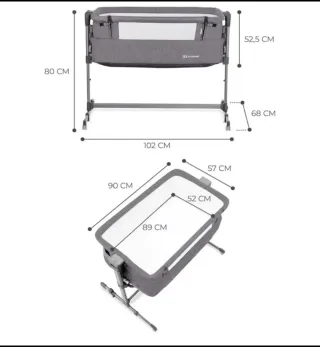 Minicuna colecho Kinder Kraft gris