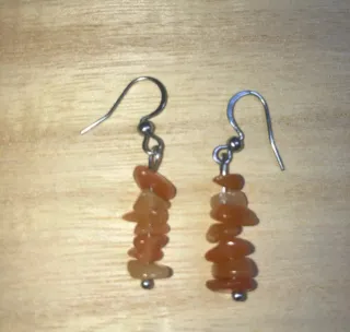 Orecchini chip pietra avventurina rossa