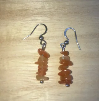 Orecchini chip pietra avventurina rossa