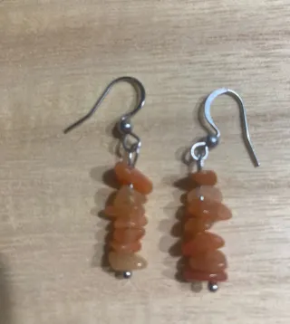 Orecchini chip pietra avventurina rossa