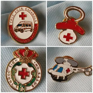 Lote 6 Insignias Cruz Roja Conductor