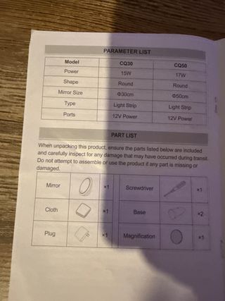 Espejo Vevor con Luz LED y Aumento 5X