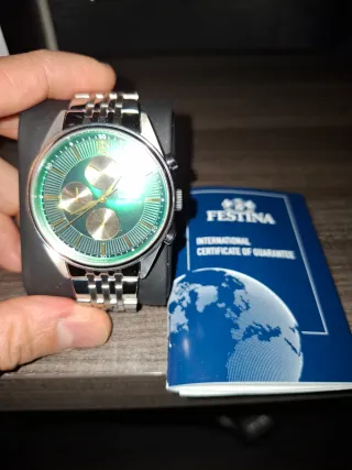Orologio Festina Cronografo Verde e Oro