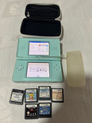 Nintendo DS Lite Turquesa + 6 Juegos