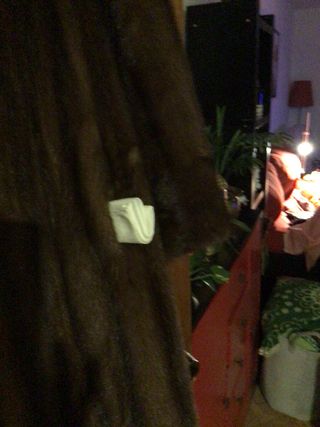 Abrigo de piel marrón T.48