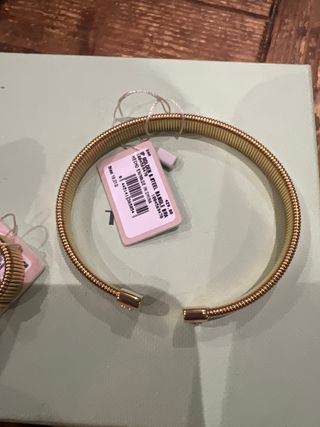 Conjunto Tous: Pulsera y Anillo Acero con Baño