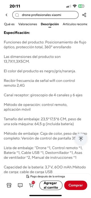 Xiaomi Drone Foto y Vídeo nuevo sin estrenar 5G