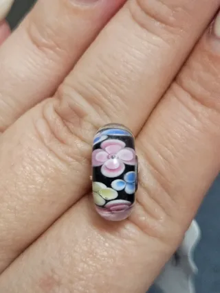 Charm Cristal Murano Plata 925 Flores