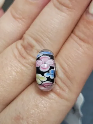 Charm Cristal Murano Plata 925 Flores