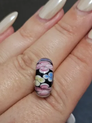 Charm Cristal Murano Plata 925 Flores