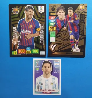 Lote 3 Cromos Messi Barcelona y Argentina