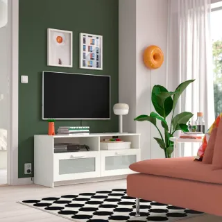 Mueble TV Ikea Brimnes Blanco Cristal