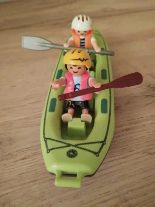 Barca hinchable Playmobil con figuras