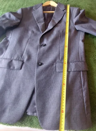 Chaqueta/Americana 100% Pura Lana Gris oscuro/Negr