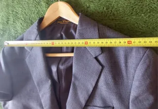 Chaqueta/Americana 100% Pura Lana Gris oscuro/Negr