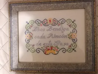 Cuadro Punto de Cruz Dios Bendiga