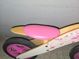 Bicicleta sin pedales niña madera rosa