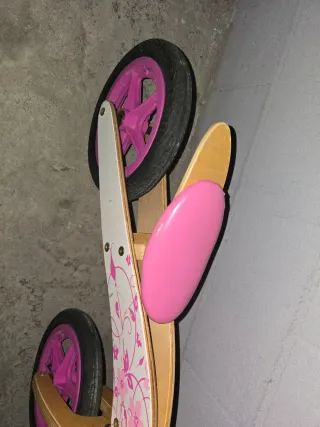 Bicicleta sin pedales niña madera rosa