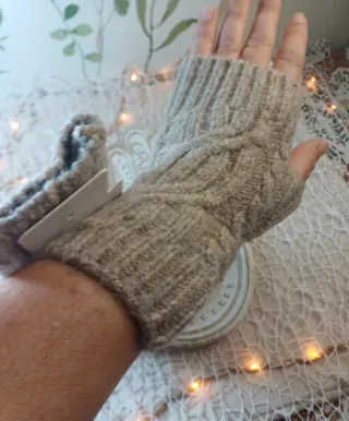 Mitones de Lana Cachemira Beige