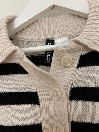 Jersey H&M corto a rayas punto talla S