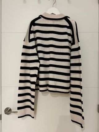 Jersey H&M corto a rayas punto talla S